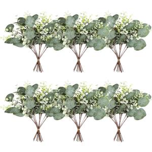 ZeKonan 40 Pcs Artificial Greenery Eucalyptus Stem Silver Dollar Leaves Baby Eucalyptus Leaves Suitable for Family Wedding Vase Centerpieces Bouquet Flower Arrangement