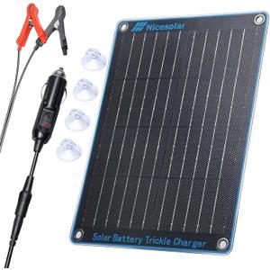 Nicesolar 10W 12V Solar Panel Car Battery Trickle Charger & Maintainer with Cigarette Lighter Plug & Alligator Clip for Car Automotive Motorcycle Boat Marine Snowmobile Watercraft RV Nicesolar 10W 12V Solar Panel Car Battery Trickle Charger & Maintainer with Cigarette Lighter Plug & Alligator Clip for Car Automotive Motorcycle Boat Marine Snowmobile Watercraft RV
