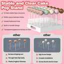 2 Pack Cake Pop Stand,25 Holes Clear Cake Pops Display Holder,Cake Pop Sticks Kit, Candy Pop Holder,cake pop mold for Party,Wedding,Birthday(White,2-Pack)