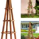 Idzo 61-Inch Wood Obelisk Trellis for Climbing Plants, Outdoor & Indoor Garden Decor, Light Brown, Durable, Space-Saving, Easy Assembly, Ideal for Patio & Yard  Upgraded 2025