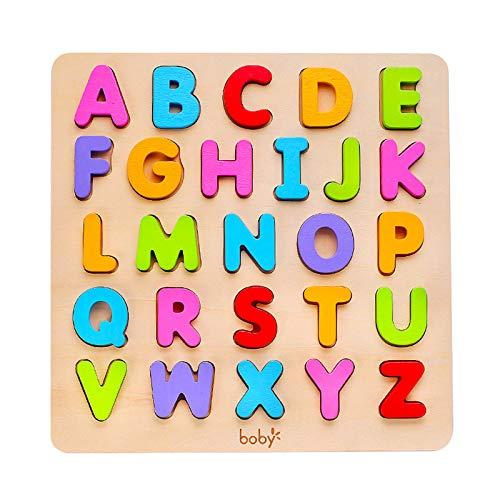 Wooden Alphabet Puzzle Toys, ABC Letter & Number Puzzles for Toddlers 3 Year Old, Preschool Learning Toys for Kids, Educational Gift for Boys Girls Pack of 2