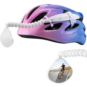 Enhon Upgraded 360 Adjustable Bike Helmet Mirror with Rear Reflector Lightweight Flat Rearview Mirror Fits Vented Helmets for MTB, Road & Long Distance Cycling Safety