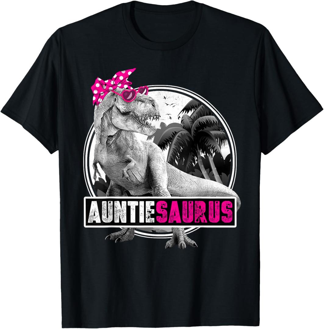 Auntiesaurus T-Rex Dinosaur Auntie Dinosaur T-Shirt S