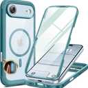 Miracase Magnetic for iPhone Air Case 6.5" [Compatible with MagSafe] Full-Body Phone Case with Built-in Glass Screen Protector & Camera Control,Drop Proof iPhone 17 Air Case Cover, Green