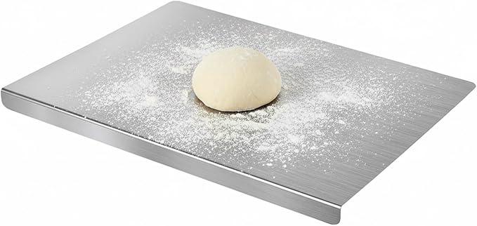 Sakerplus Stainless Steel Kitchen Cutting Board with Lip
304 Metal Cutting Boards for Kitchen, for Baking, Meat, Vegetables & Bread, Clean Food Prep Pan, Small Chopping Boards, size 16x12x0.8 in