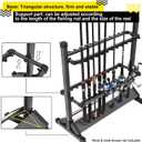 24-Rod Aluminum Fishing Rod/Pole Holder, Rustproof Fishing Rod Rack with 360 Lockable Wheels, Multi-Functional Storage Organizer for Garage & Home, Fits Most Rods & Golf Clubs (Black)