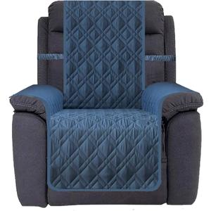 Ameritex Waterproof Nonslip Recliner Cover Stay in Place, Dog Chair Cover Furniture Protector, Ideal Recliner Slipcovers for Pets and Kids (Blue, 23")