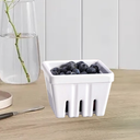2pcs Woouch Ceramic Berry Basket, Square Fruit Bowl With Holes, 5.7" Colander For Kitchen, Cute Small Container For Berries, Strawberry, Grape, Cherry, Rustic Stoneware DÃ©cor (White + Mint Green)