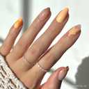 Glamnetic Glazed Into Press On Nails - Short Oval Fake Nails, Amber Starfish