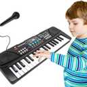 M SANMERSEN Kids Piano Keyboard, Piano for Kids with Microphone Portable Electronic Keyboards for Beginners 37 Keys Musical Toy for 3/4/5/6 Year Old Girls Boys (Black)