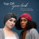 Silk Satin Lined Halo Turban Head Wrap Pre-Tied Skull Cap for Men and Women Sleeping Bonnet Hair Cover Chemo Hair Loss Hat (Red, XL)