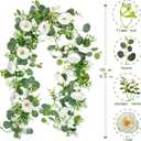 2 Pack Artificial White Rose Vines - 11.8ft Flexible Garland for Wedding Arch, Wall Vines & Table Decor | Faux Flower Vines