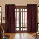 HUTO Pinch Pleat Curtains 84 Inches Long Blackout Window Treatment for Bedroom, Sliding Door, Patio Door Thermal Insulated Room Darkening Window Drapes with Tiebacks,52 by 84 Inch, 1 Panel,Burgundy