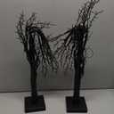 Halloween Decorations Indoor 2 Pack 24 Inch Black Halloween Tree with 24 Orange Red Lights, Timer/USB/Battery Operated Tabletop Lighted Spooky Tree for Halloween Table Decor Home Indoor Office