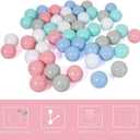 LANGXUN 100 Soft Plastic Ball Pit Balls for Kids, Gift for Baby Toddler Birthday Christmas, Ball Pit Play Tent, Baby Kiddie Pool Water Toys, Party Decoration, 2.2"