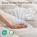 Ultra-Thick Shredded Memory Foam King Size Mattress Topper - Breathable & Balanced Pad for Back Pain Relief with Soft Viscose Made from Bamboo Cover, White