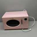 Nostalgia Retro 1000W Microwave Oven 1.1 Cu Ft Capacity  Child Safety Lock, 8 Auto-Cook Settings  Countertop Kitchen Appliance  Pink