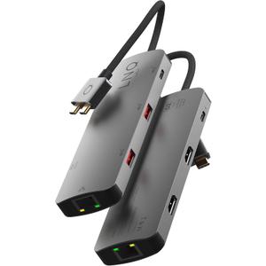 LINQ byELEMENTS LQ48011 7-in-2 D2 Pro MST USB-C Multiport Hub with Dual 4K HDMI and Ethernet for MacBook M1/M2