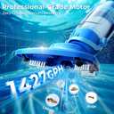Pool Vacuum for Above Ground Pool, 1427 GPH Powerful Stable Suction, Telescopic Pole up to 90.7", 1H Runtime, Cordless Pool Vacuum for Inground Pools, Extra-Large Filter, Ideal for Leaves/Sand/Debris