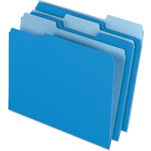 Pendaflex Two-Tone Color File Folders, Letter Size, Blue, 1/3 Cut, 100 per box (152 1/3 BLU), 12 inches