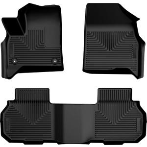 Husky Liners Weatherbeater Floor Mats | Fits 2024-2026 Chevrolet Traverse & 2024-2026 GMC Acadia & 2026 Buick Enclave | Front & 2nd Row, 3-pc Black - 95321