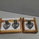 Plant Terrarium Propagation Stations Hydroponics Home Garden Decoration Gift for Women with Wooden Stand Heart Shaped Colored Glass Vase