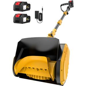 Electric Snow Shovel, 21000RPM Cordless Snow Blower, 13" Snow Blower with 2 Powered 24V Batteries, Lightweight for Easy Snow Removal on Steps,Patio,Driveway,Home,Yellow