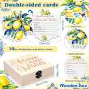 50 Pcs Lemon Advice & Wishes Cards for the Mr & Mrs Amalfi Coast Party Decorations Lemon Bridal Shower Party Favors with Wooden Keepsake Box for Wedding Amalfi Coast Mediterranean