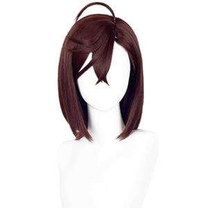 Wiggy Mermaid Brown Wig for Momo Ayase Wig Cosplay Women Medium Length Brown Bob Hair Wig with Wig Cap for Halloween Dandadang Costume Party