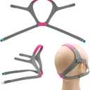 2-Pack F20 Headgear Replacement Compatible with AirFit/AirTouch F20 CPAP Mask Headband with 4 Clips+2Pcs Satin Covers Headgear Pads Satin Sleep Hat Cap for Most Headgear Strap Elasticity Hair Saver