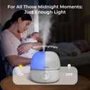 BOXING 3L Cool Mist Humidifier, Ultra Quiet 20dB for Bedroom, Baby & Office, Top Fill Air Humidifier for Home Office & Indoor Plants, 30H Runtime, Essential Oil Tray, Night Light, BPA-Free, White