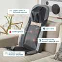 HoMedics Back Massager with Heat, Shiatsu Elite II Heated Neck and Back Massage Cushion. 3 Different Massage Styles and 3 Massage Zones. Comes with Controller and Chair Straps