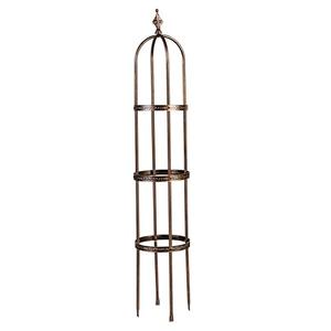 Evergreen Garden 5 ft Metal Garden Obelisk Trellis for Climbing Plants Vines, Clematis & Flowers | Outdoor & Indoor Plant Trellis for Potted Plants | Floral Pattern Arch Trellis (Antique Copper)