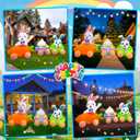 SEASONBLOW 9 FT Easter Inflatables Train Outdoor Decorations Bunny Ride Carrot Train with Egg LED Lighted Blow Up Rabbit for Yard Garden Lawn Indoors Outdoors Home Holiday
