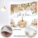 2 x Mocsicka Fall in Love Bridal Shower Backdrop Boho Autumn Wedding Party Decoration Autumn Leaves Fall Bridal Shower Photography Background Pumpkin Bridal Shower Decoration Banner (8x6ft(96x72 inch))