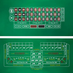 Brybelly Casino Night 2-in-1 Craps and Roulette Table Felt Only- Green Felt Double Sided Casino Tabletop Gaming Mat- 72" x 36" - Perfect for Casino Game Night