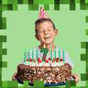 2 x Pixels Themed 7th Birthday Candle, Pixels Cake Topper for Boys Girls, 9 Pcs Candle Set, Game Cartoon Theme Birthday Party Supplies (Number 7)