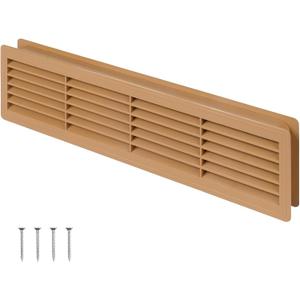 Awenta 18" x 5" Inch Two Sided Oak Color Door Air Vent cover - Door Vents for Interior Doors - Universal Furniture Ventilation Guard- Register for Bathroom, Bedroom, Garage, Kitchen, Furniture, 120x440mm