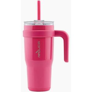 REDUCE 24 oz Stainless Steel Tumbler with Handle - Dual-Wall Vacuum Insulated Travel Mug, Sweat-Proof Lid & Reusable Straw - Keeps Drinks Cold for 24 Hrs, Fits Cupholders, Dishwasher Safe