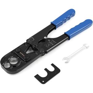 Delgada PEX Crimping Tool 1/2" & 3/4" Combo PEX Crimper Kit for Crimping Copper Rings with Go/No-Go Gauge ASTM F1807 Standard Compliant