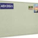 Large Cork Bulletin Board 48" x 36", Felt Pin Board, Sage Green