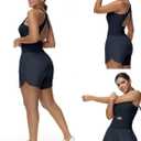 Womens Workout Romper Sexy Sleeveless Athletic Rompers One-Piece Running Onesie Jumpsuit Summer Gym Casual Valentine Gift, Navy Blue (L)