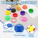PATIKIL 38mm/1.5" Inner Plastic Bottle Cap, 100Pcs Replacement Screw Bottle Cap Storage Jug Lids for Craft DIY Juice Water Milk, Blue