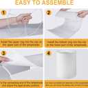 Tall Lamp Shade, 10" Top X 10" Bottom X 13" High Large Drum Lampshade for Table Lamps Floor Lamp, White Line Fabric Lamp Shade, Easy Assembly Replacement Lampshades