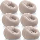 Realspring Inflatable Bean Bag Chairs Outdoor Blow up Camping Chairs Inflatable Lazy Sofa Folding Portable Bean Bag Loungers Couch for Movie Night(Coffee,6 Pcs), 38.5 x 21.6 x 11 inches