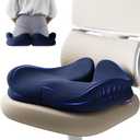 Seat Cushions for Office Chairs - Ergonomic Tailbone Pain Pressure Relief Seat Cushion - Extra Large & Thick Design Memory Foam Office Chair Cushion, 21.2" W X 16.5" L (Blue)