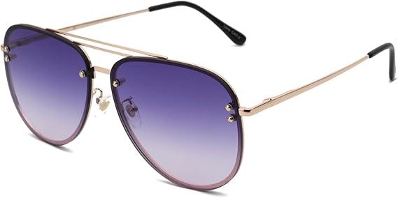 Trendy Oversized Aviator Sunglasses for Women 2025, Cute Retro Aviator Sun Glasses UV Protection Big Shades VF2203
