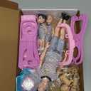 Dolls Set of 6 People with Pregnant Mom Dad 3 Kids and Baby Boy in Mommy's Tummy, Doll Playsets and Accessories for 3-12 Years Old Toddlers Gift