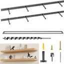 Hidden Floating Shelf Bracket 46 inch Heavy Duty Floating Shelf 2PCS Thickened Solid Steel Hardware for Hidden Wall Shelves Support Kitchen/Living Room/Office (6 inch Rods)