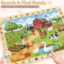 Joyreal Wooden Puzzles for Kids Ages 4-6, 4 x 60 Piece Search and Find Puzzles for Toddlers 3-5, Educational Animal Learning Toys, Birthday Gifts for 3 4 5 6 Year Old Boys Girls
